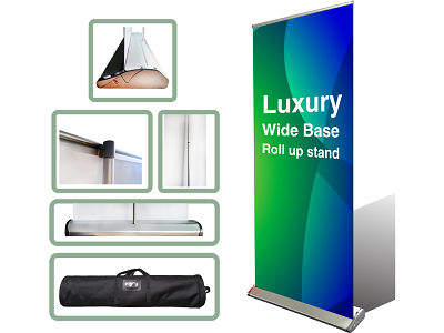 Professional Pull Up Banner - Standard and Deluxe sizes available with carry bag